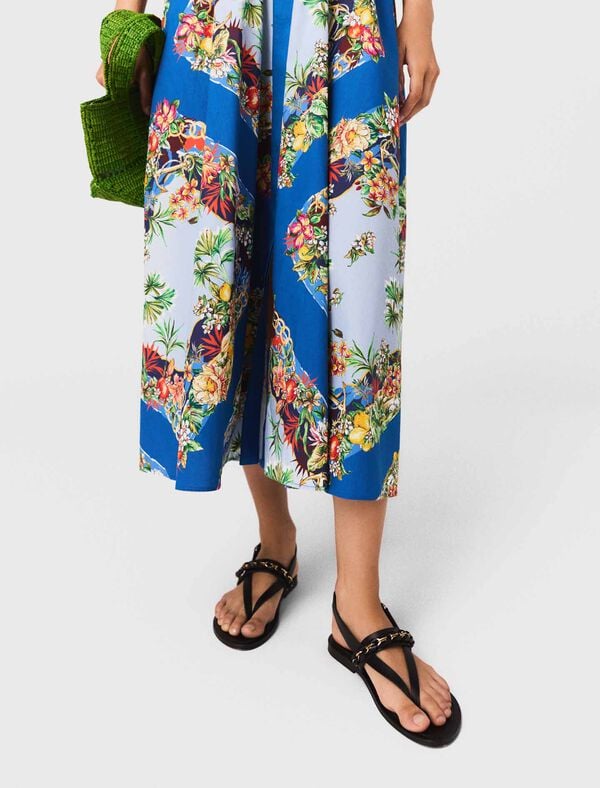 Maje Robe Longue Imprimée Imprime Floral Multicouleur