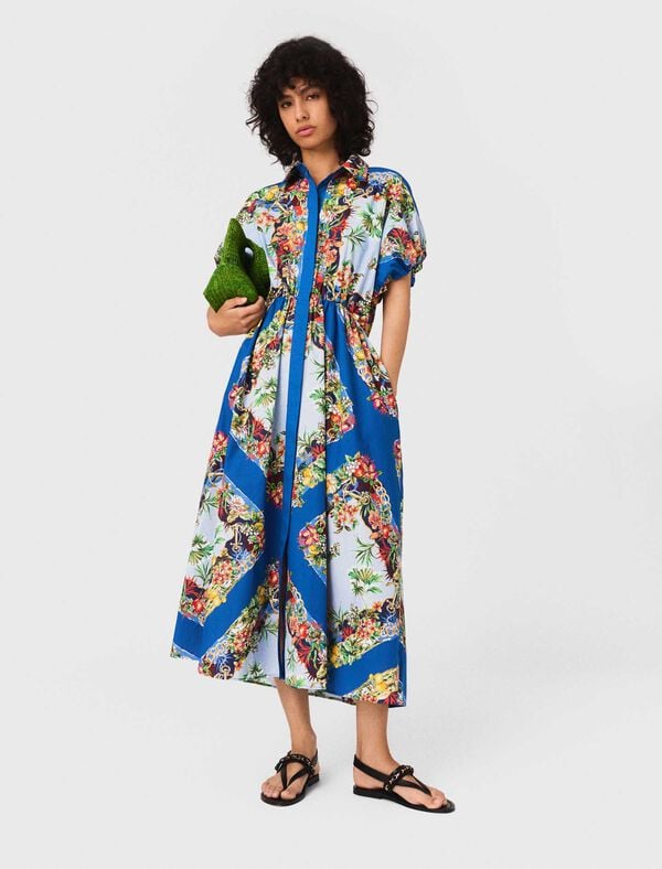 maje Robe longue imprimée Imprime floral multicouleur