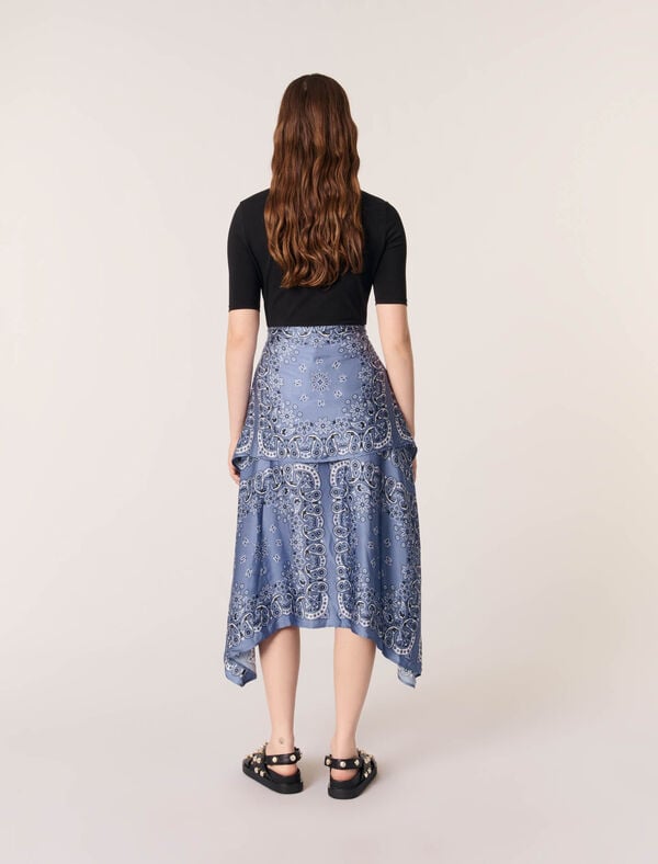 Maje Robe Trompe-l'œil Imprimée Bleu Bandana Print