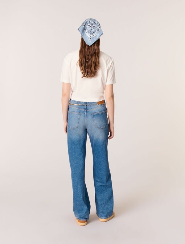 Maje Tee-shirt Noué Avec Imprimé Bleu Bandana Print