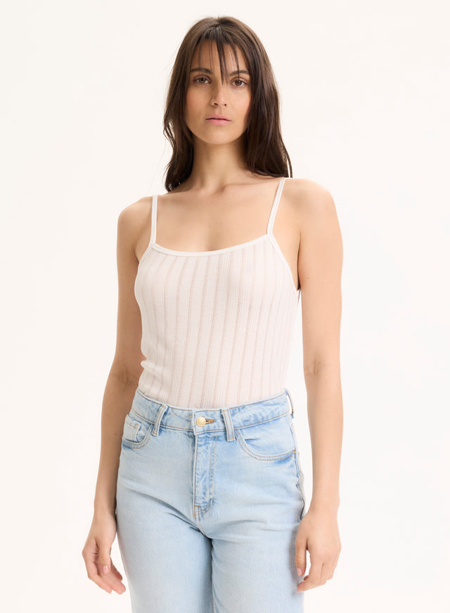 Majestic Filatures Débardeur Blanc Fines Bretelles En LYOCELL / TENCEL LYOCELL / TENCEL