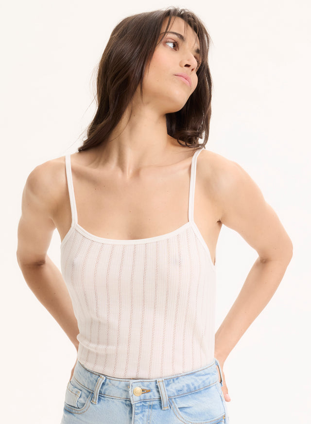 majestic filatures Débardeur Blanc Fines Bretelles en LYOCELL / TENCEL LYOCELL / TENCEL