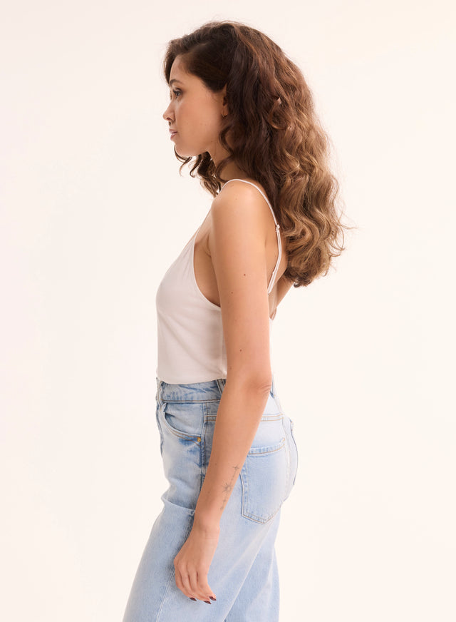 Majestic Filatures Débardeur Blanc Fines Bretelles En Viscose Viscose