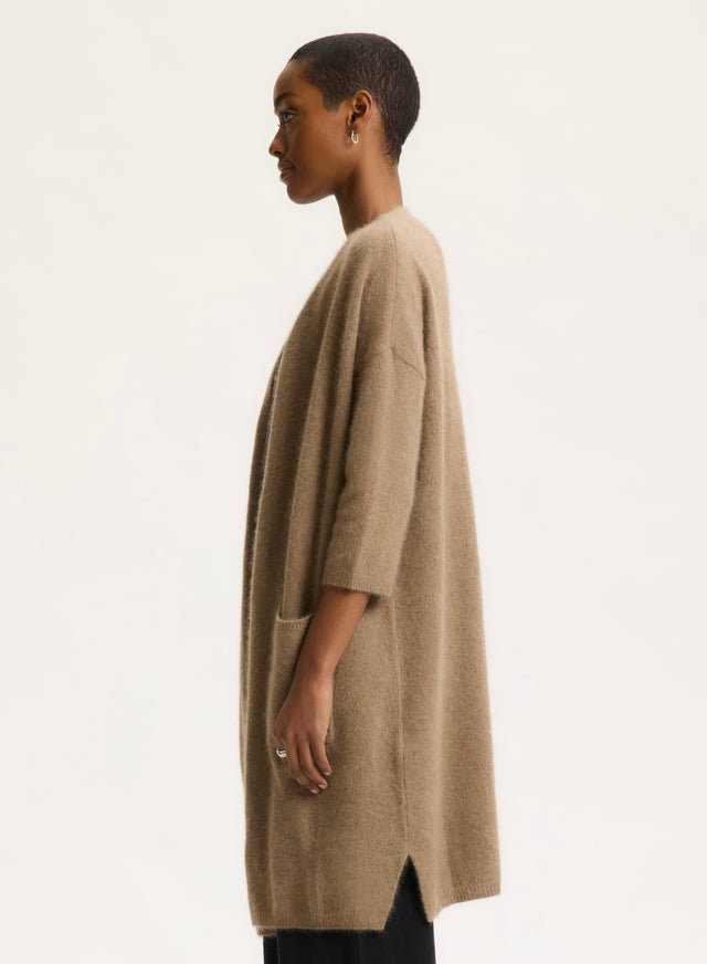 Majestic Filatures Gilet Beige Manches Longues Raccoon / Polyamide