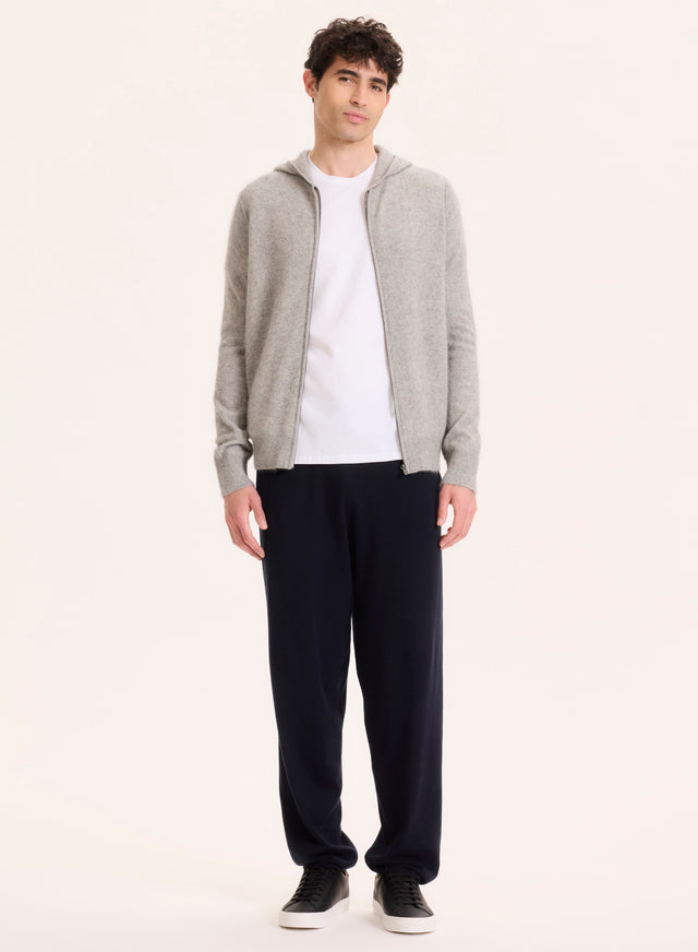 Majestic Filatures Gilet Gris Col Capuche Manches Longues En Raccoon / Polyamide Raccoon / Polyamide