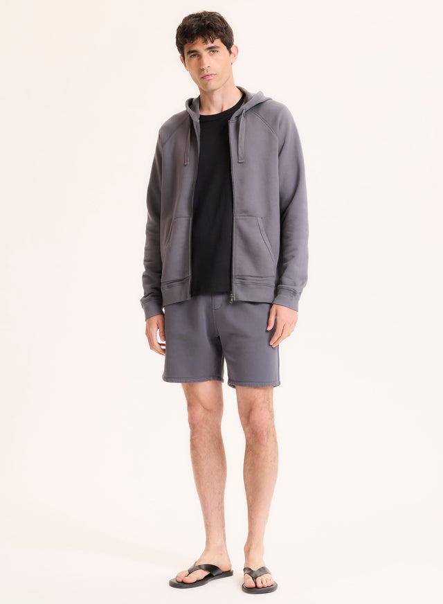 Majestic Filatures Gilet Gris Col Rond Manches Raglan Longues En Coton Organique Coton Organique