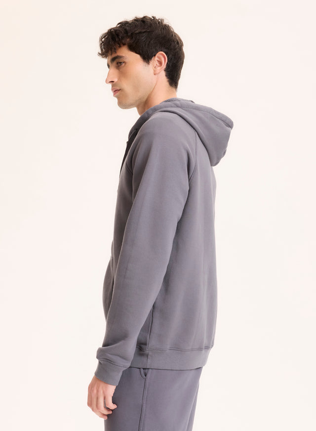 Majestic Filatures Gilet Gris Col Rond Manches Raglan Longues En Coton Organique Coton Organique