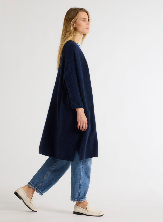 majestic filatures Gilet Marine Manches Longues en Raccoon / Polyamide Raccoon / Polyamide