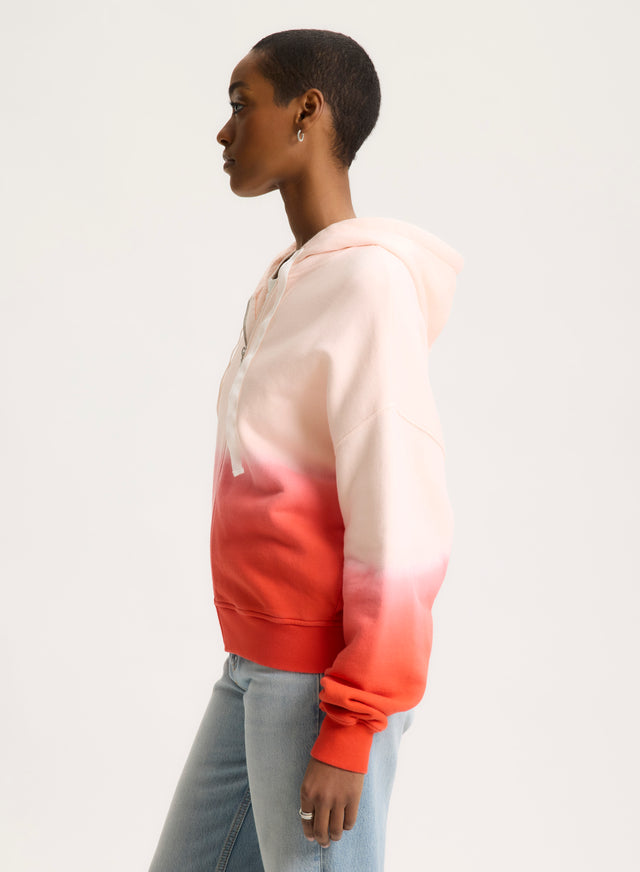 Majestic Filatures Gilet Rouge Col Rond Manches Longues En Coton Organique Coton Organique