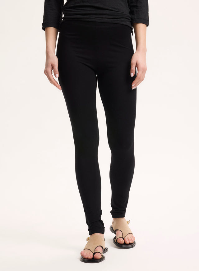 Majestic Filatures Legging Noir En Viscose Et Élasthanne Viscose / Élasthanne