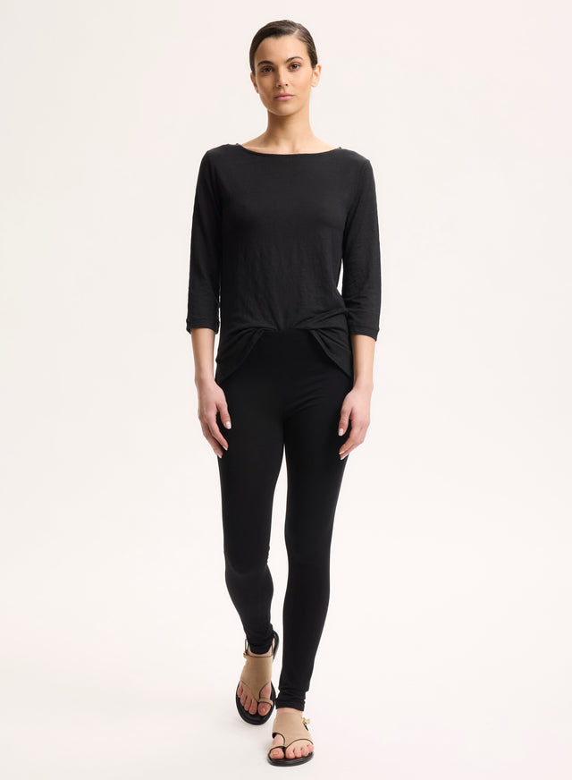 majestic filatures Legging Noir en Viscose et Élasthanne Viscose / Élasthanne