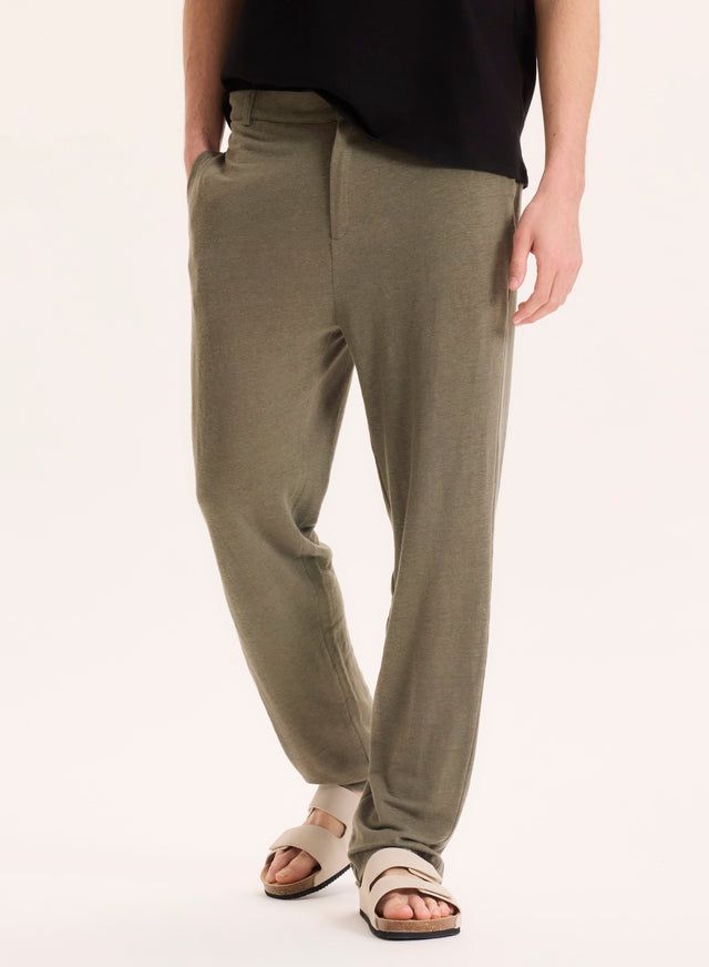 Majestic Filatures Pantalon Vert En Lin Lin