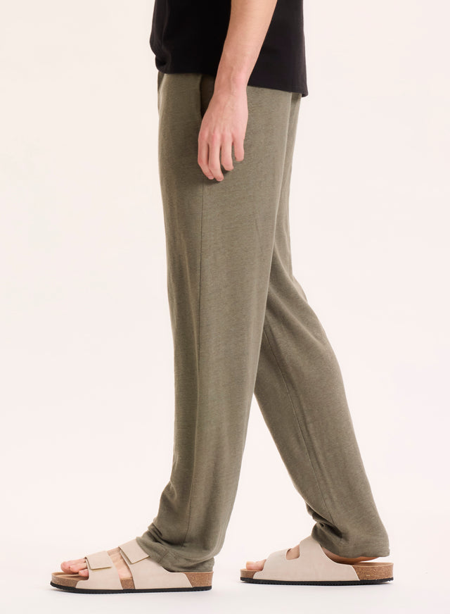 Majestic Filatures Pantalon Vert En Lin Lin