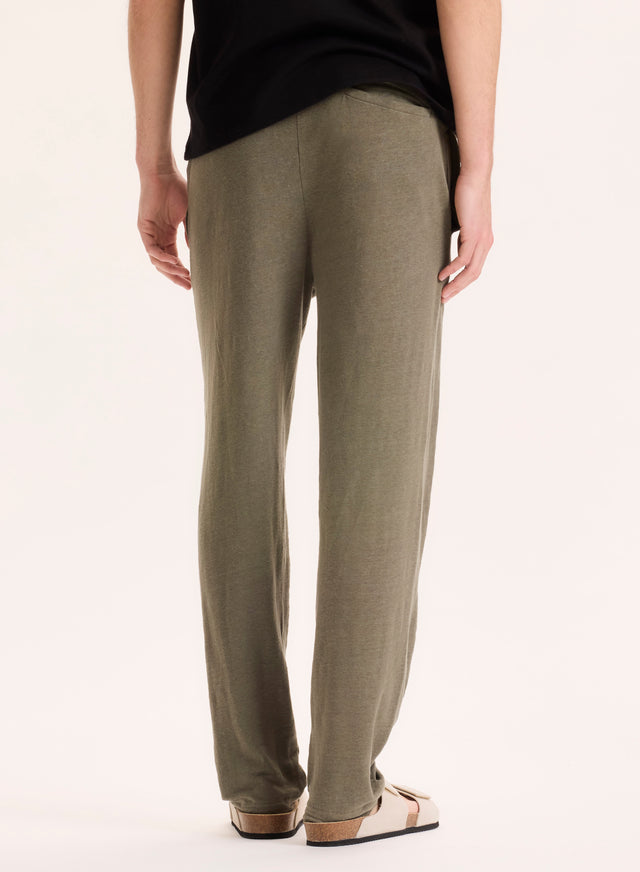 Majestic Filatures Pantalon Vert En Lin Lin