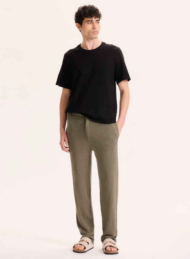 majestic filatures Pantalon Vert en Lin Lin majestic filatures Pantalon Vert en Lin Lin