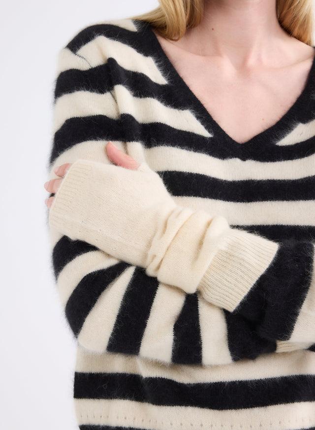 Majestic Filatures Mitaines Écru En Raccoon Raccoon / Polyamide