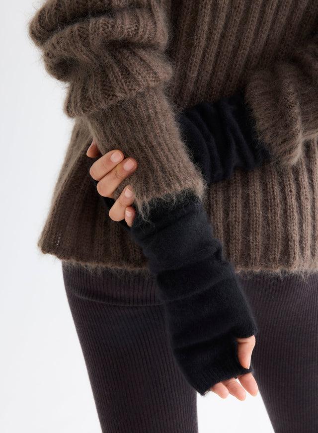 Majestic Filatures Mitaines Noir En Raccoon / Polyamide Raccoon / Polyamide