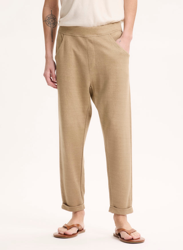 Majestic Filatures Pantalon Beige En Lin / Coton Organique Lin / Coton Organique