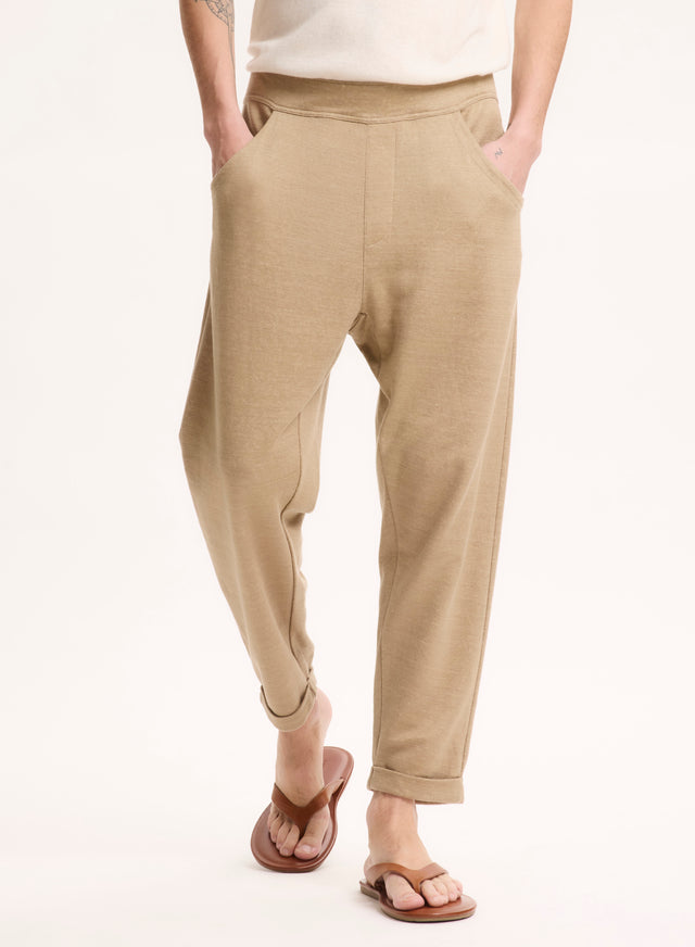Majestic Filatures Pantalon Beige En Lin / Coton Organique Lin / Coton Organique