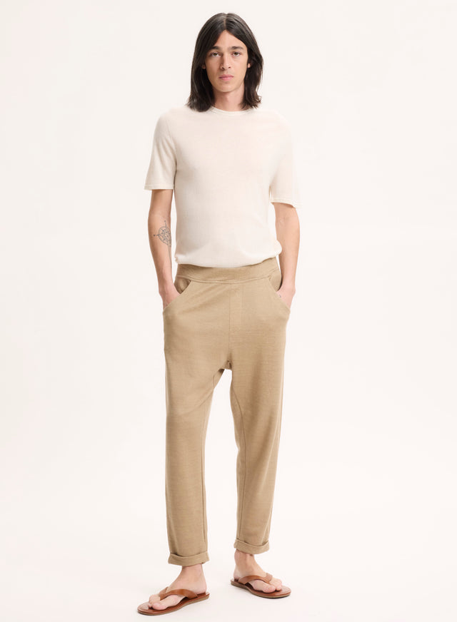 majestic filatures Pantalon Beige en Lin / Coton Organique Lin / Coton organique
