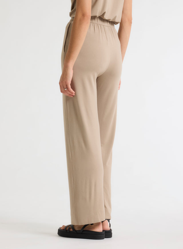Majestic Filatures Pantalon Beige En Viscose / Élasthanne Viscose / Élasthanne