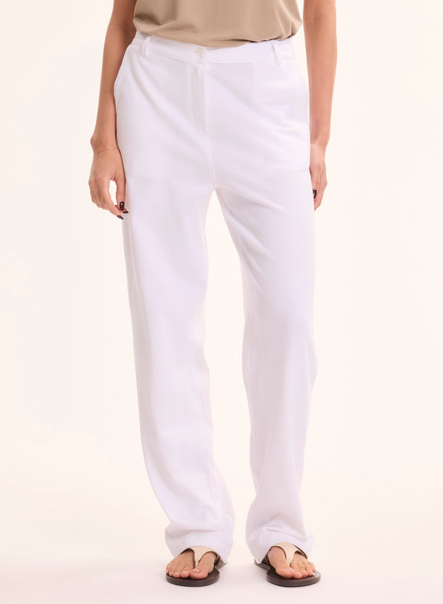 Majestic Filatures Pantalon Blanc En Coton Organique Coton Organique