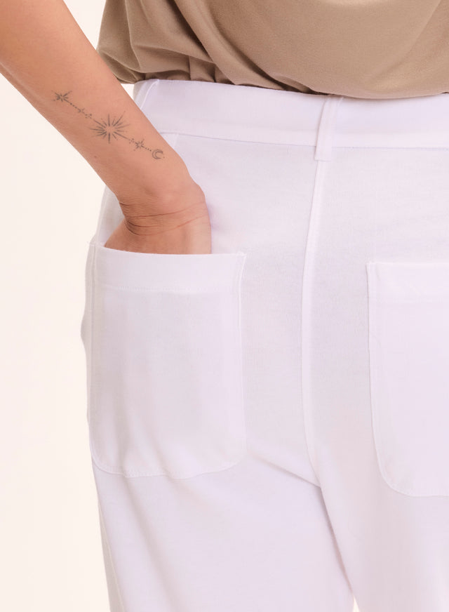 Majestic Filatures Pantalon Blanc En Coton Organique Coton Organique