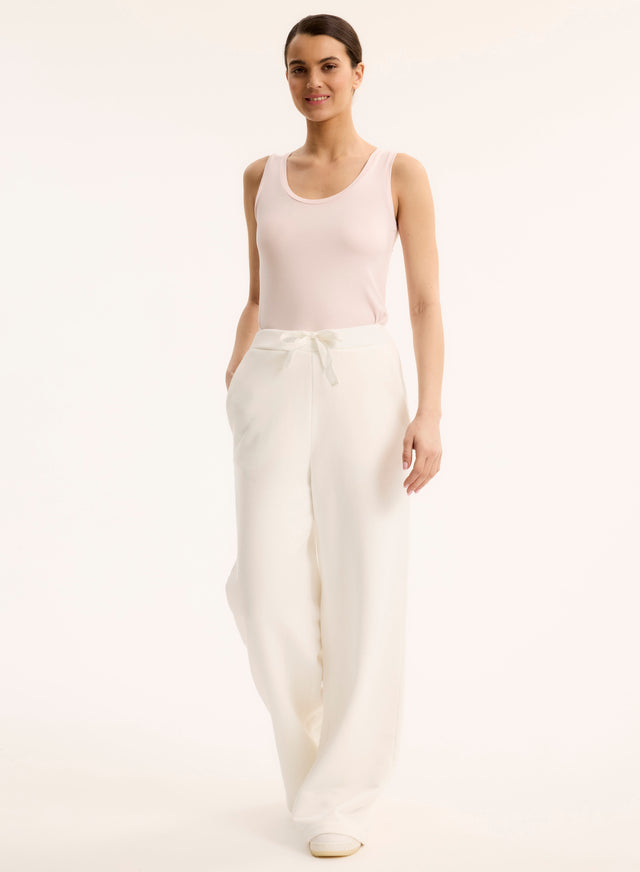 Majestic Filatures Pantalon Blanc En Coton Organique Coton Organique