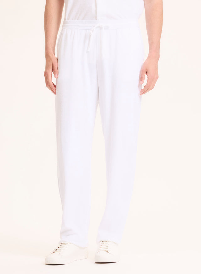 Majestic Filatures Pantalon Blanc En Coton Organique / Modal Coton Organique / Modal