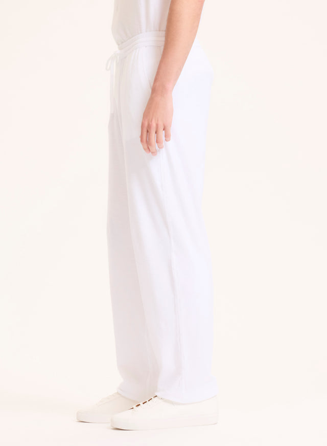 Majestic Filatures Pantalon Blanc En Coton Organique / Modal Coton Organique / Modal