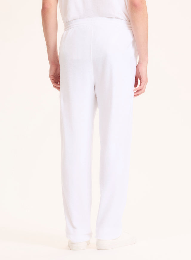 Majestic Filatures Pantalon Blanc En Coton Organique / Modal Coton Organique / Modal