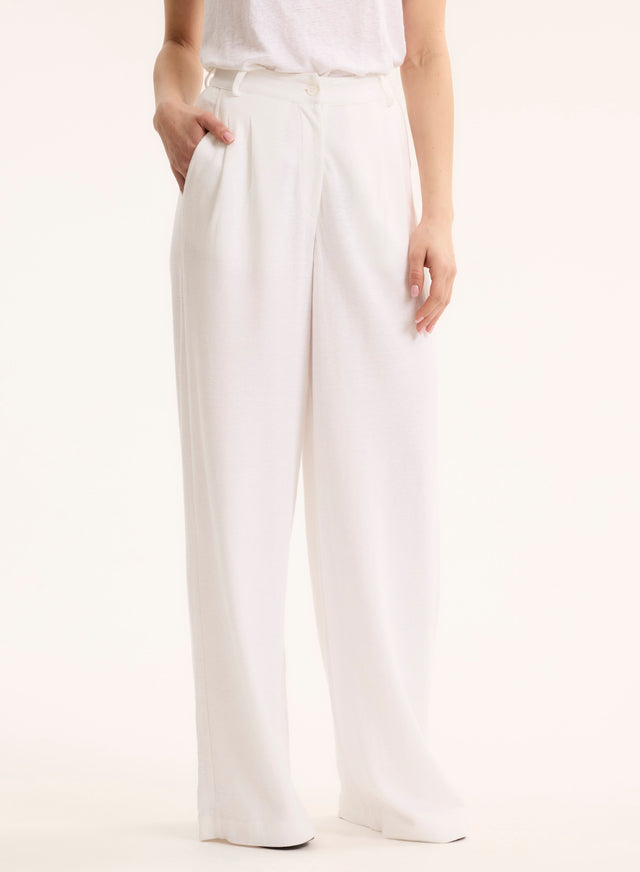 Majestic Filatures Pantalon Blanc En Lin / Coton Organique Lin / Coton Organique