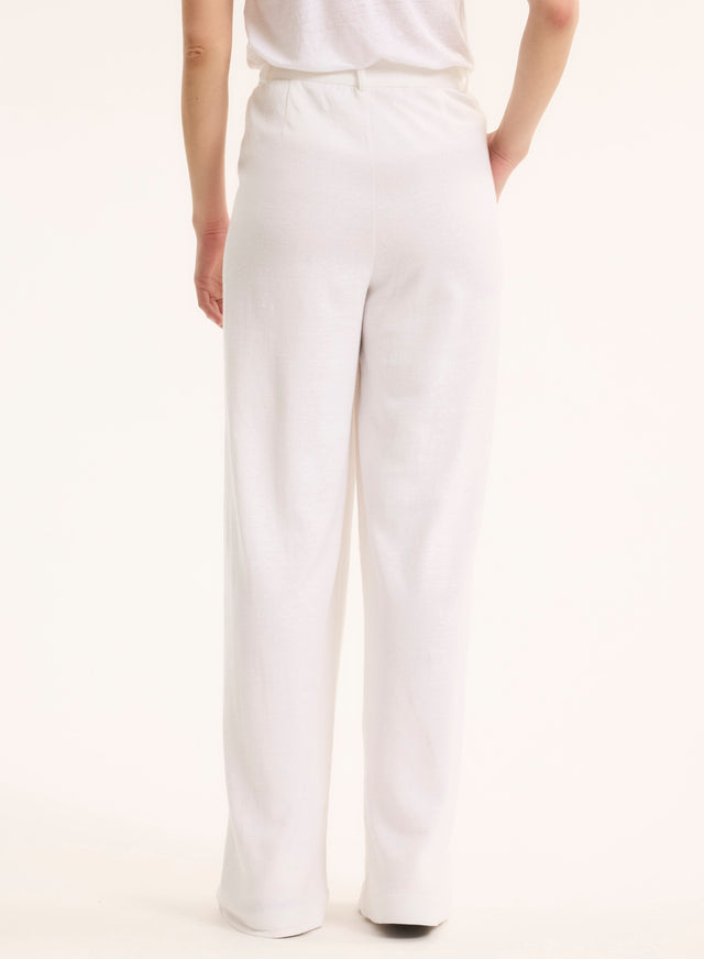 Majestic Filatures Pantalon Blanc En Lin / Coton Organique Lin / Coton Organique
