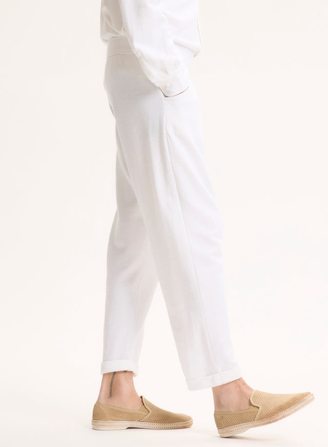 Majestic Filatures Pantalon Blanc En Lin / Coton Organique Lin / Coton Organique