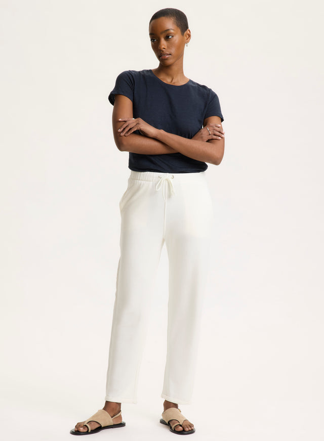 majestic filatures Pantalon Blanc en Viscose / Élasthanne Viscose / Élasthanne