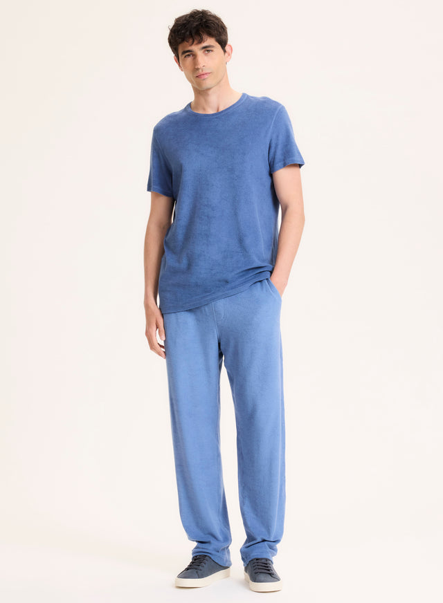 Majestic Filatures Pantalon Bleu En Coton Organique / Modal Coton Organique / Modal