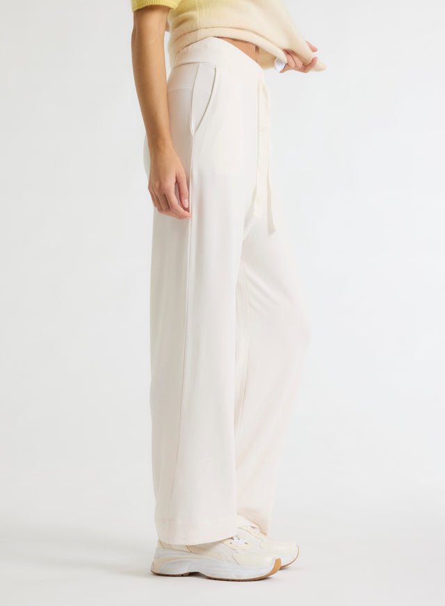 Majestic Filatures Pantalon Écru En Viscose / Élasthanne Viscose / Élasthanne