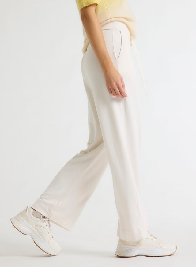 Majestic Filatures Pantalon Écru En Viscose / Élasthanne Viscose / Élasthanne