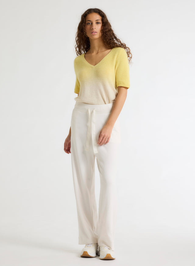 majestic filatures Pantalon Écru en Viscose / Élasthanne Viscose / Élasthanne