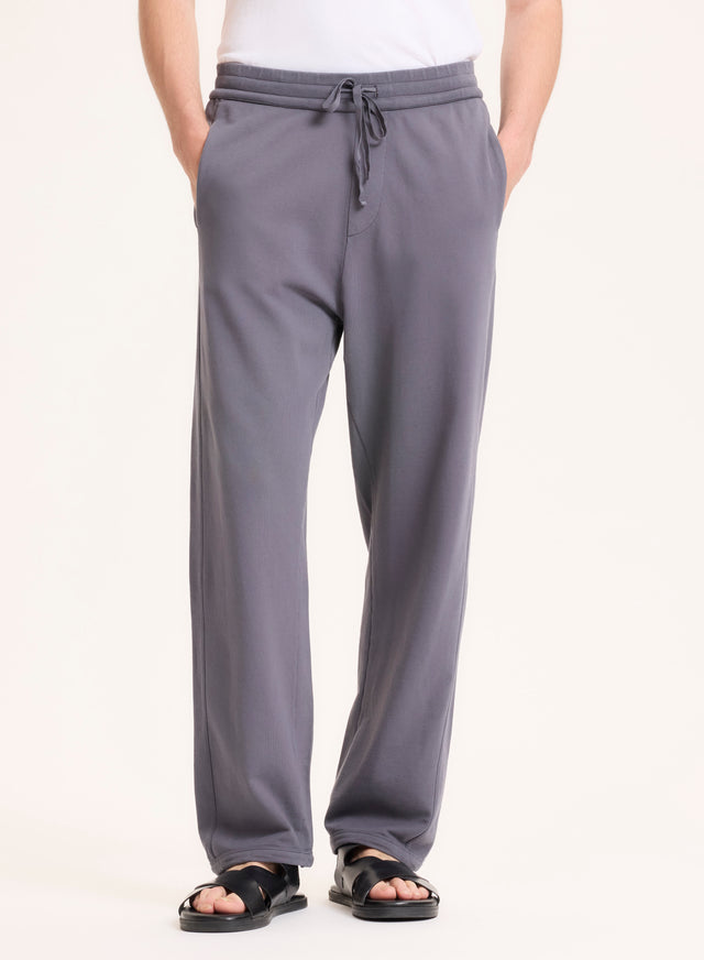 Majestic Filatures Pantalon Gris En Coton Organique Coton Organique
