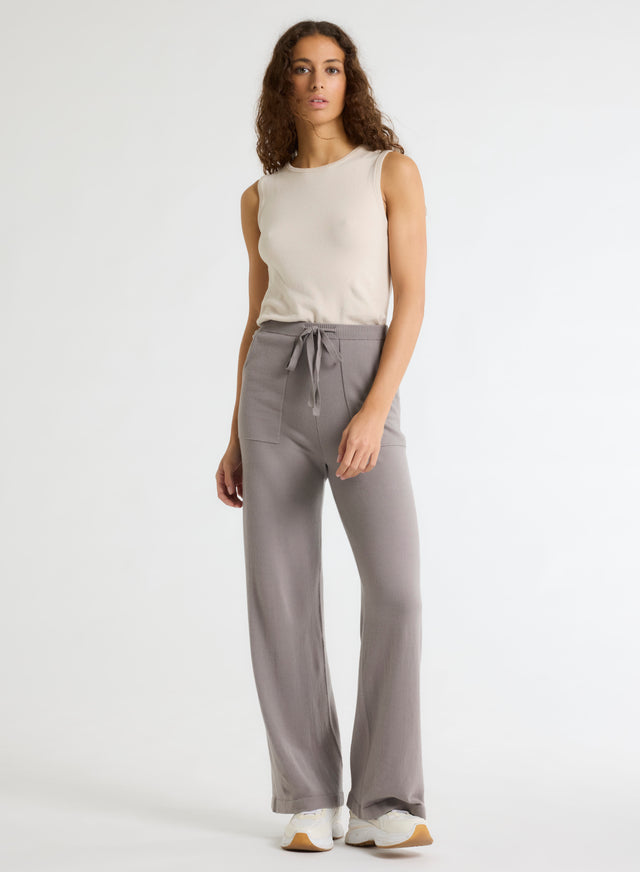 Majestic Filatures Pantalon Gris En Coton Organique / Elasthanne Coton Organique / Elasthanne