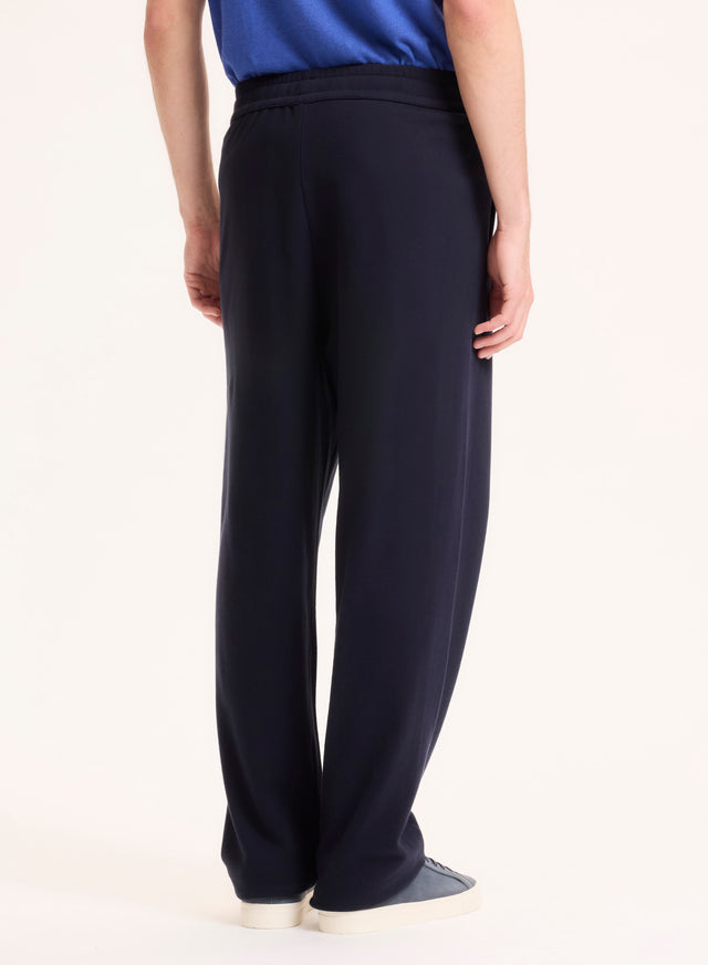 Majestic Filatures Pantalon Marine En Coton Organique Coton Organique