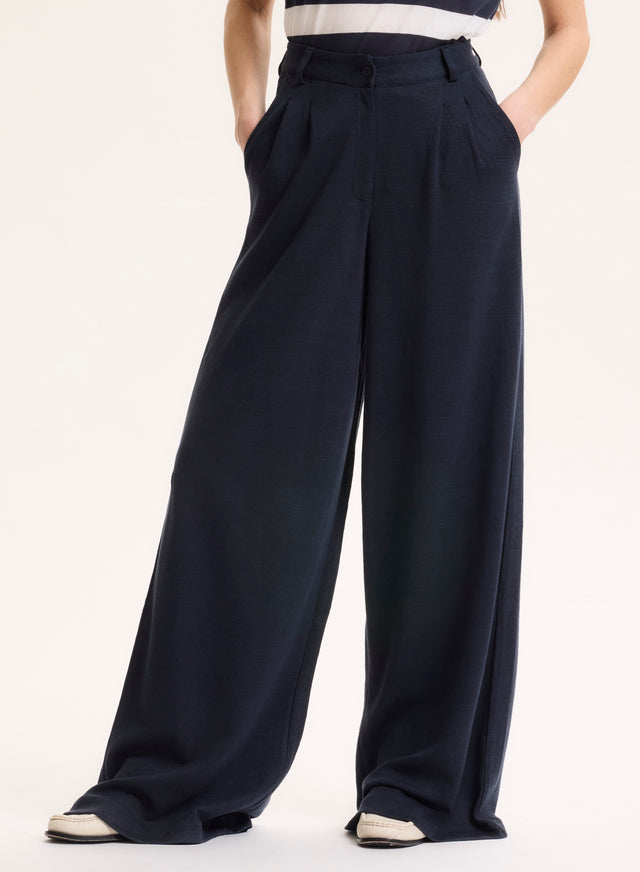 Majestic Filatures Pantalon Marine En Lin / Coton Organique Lin / Coton Organique