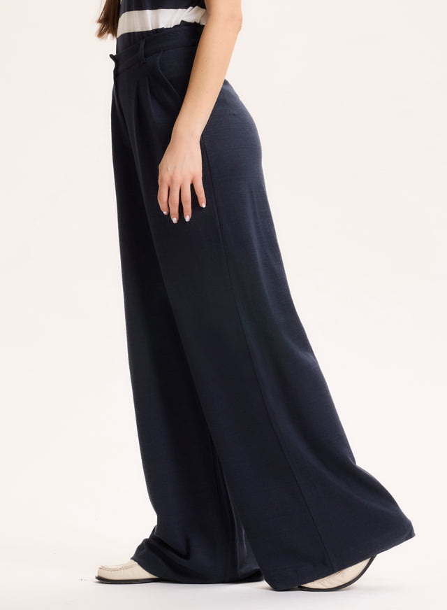 Majestic Filatures Pantalon Marine En Lin / Coton Organique Lin / Coton Organique