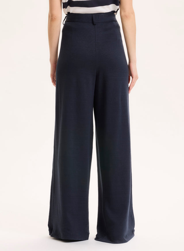 Majestic Filatures Pantalon Marine En Lin / Coton Organique Lin / Coton Organique