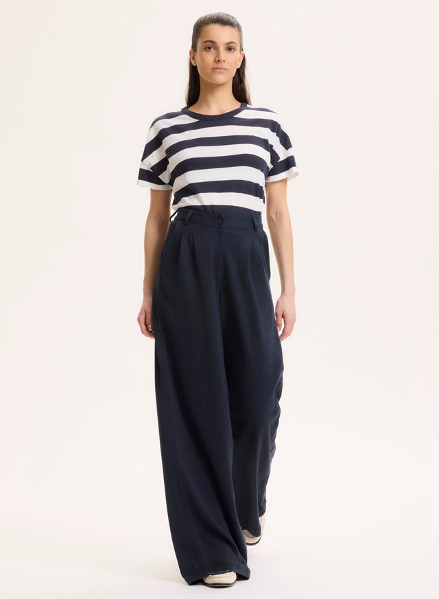 majestic filatures Pantalon Marine en Lin / Coton organique Lin / Coton organique