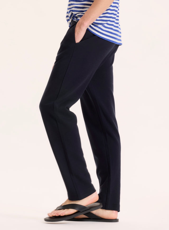 Majestic Filatures Pantalon Marine En Lyocell / Tencel / Coton Organique Lyocell / Tencel / Coton Organique