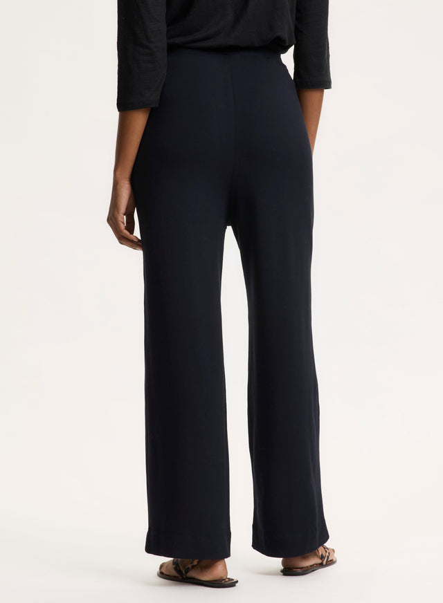 Majestic Filatures Pantalon Marine En Viscose / Élasthanne Viscose / Élasthanne