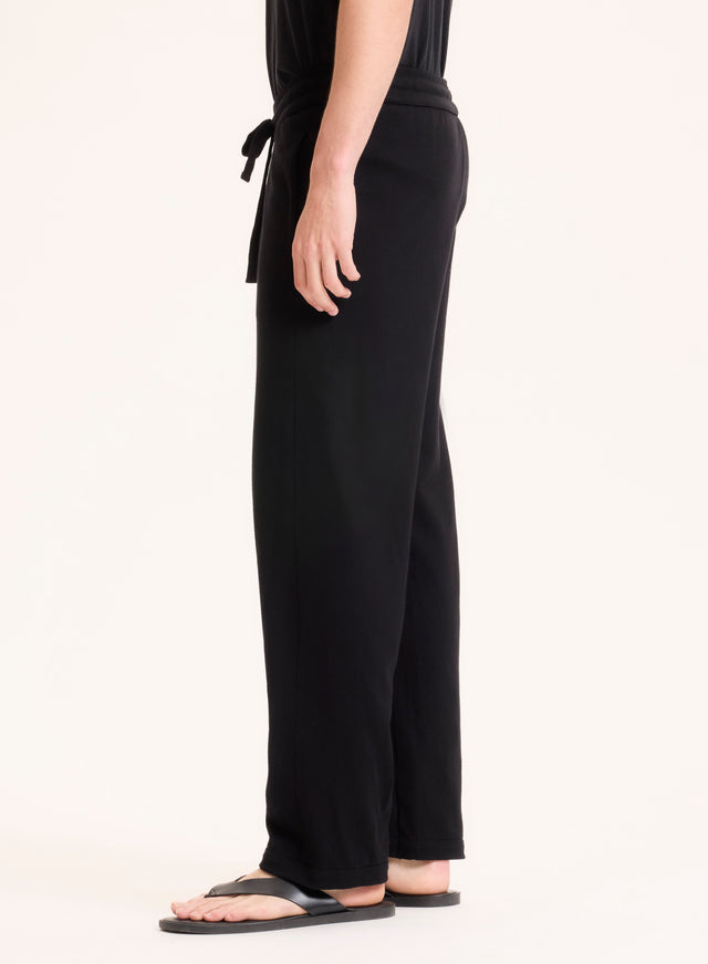 Majestic Filatures Pantalon Noir En Coton Organique Coton Organique