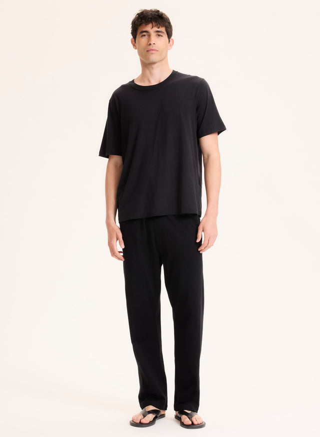 majestic filatures Pantalon Noir en Coton organique Coton organique